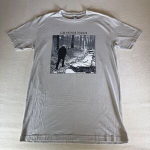 Graham Nash California Spring 2017 Tour T-Shirt Mens Small Cream Rock Concert T